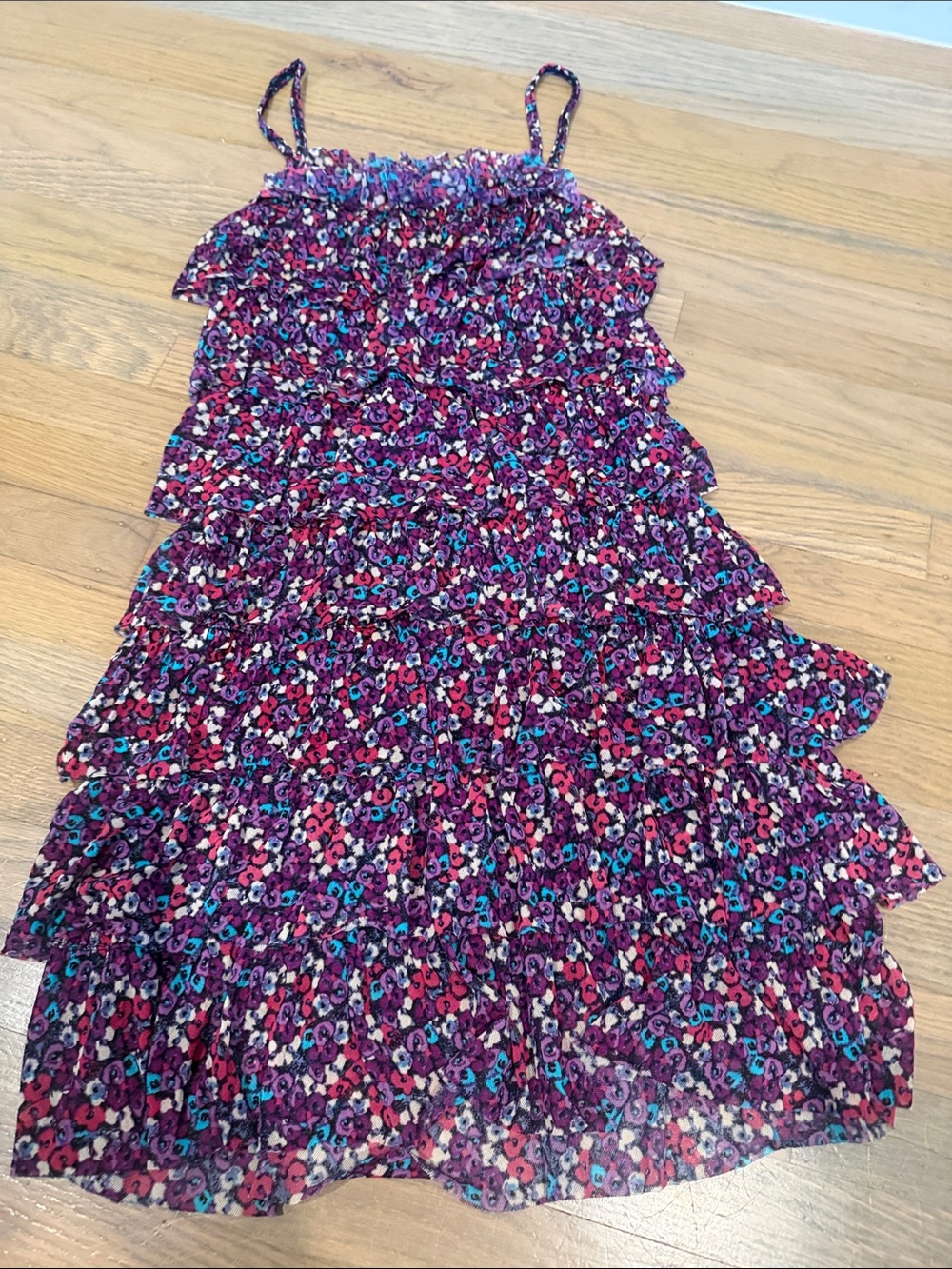 Express Girls' Purple Multi Floral Ruffle Dress